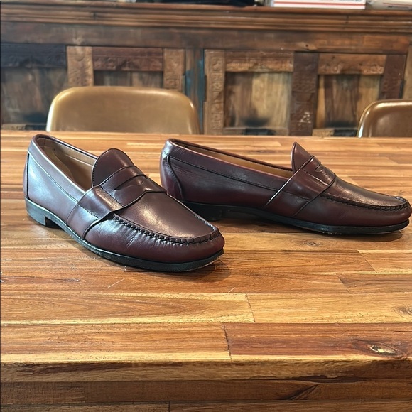 Allen Edmonds Burgundy Leather Slip-Ons - Picture 5 of 12